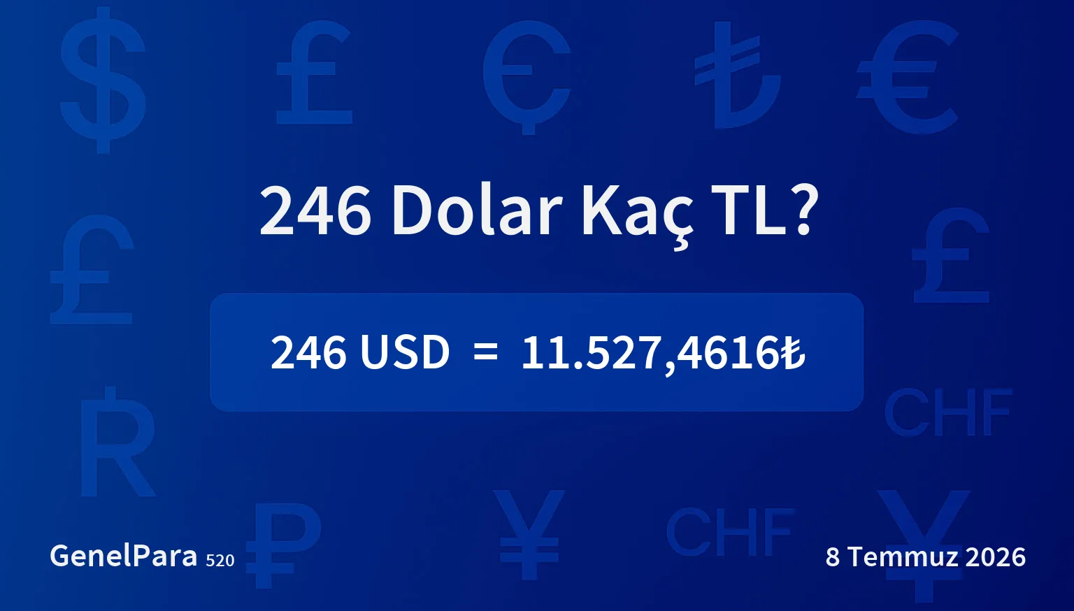 246.29 Dolar Kaç TL?