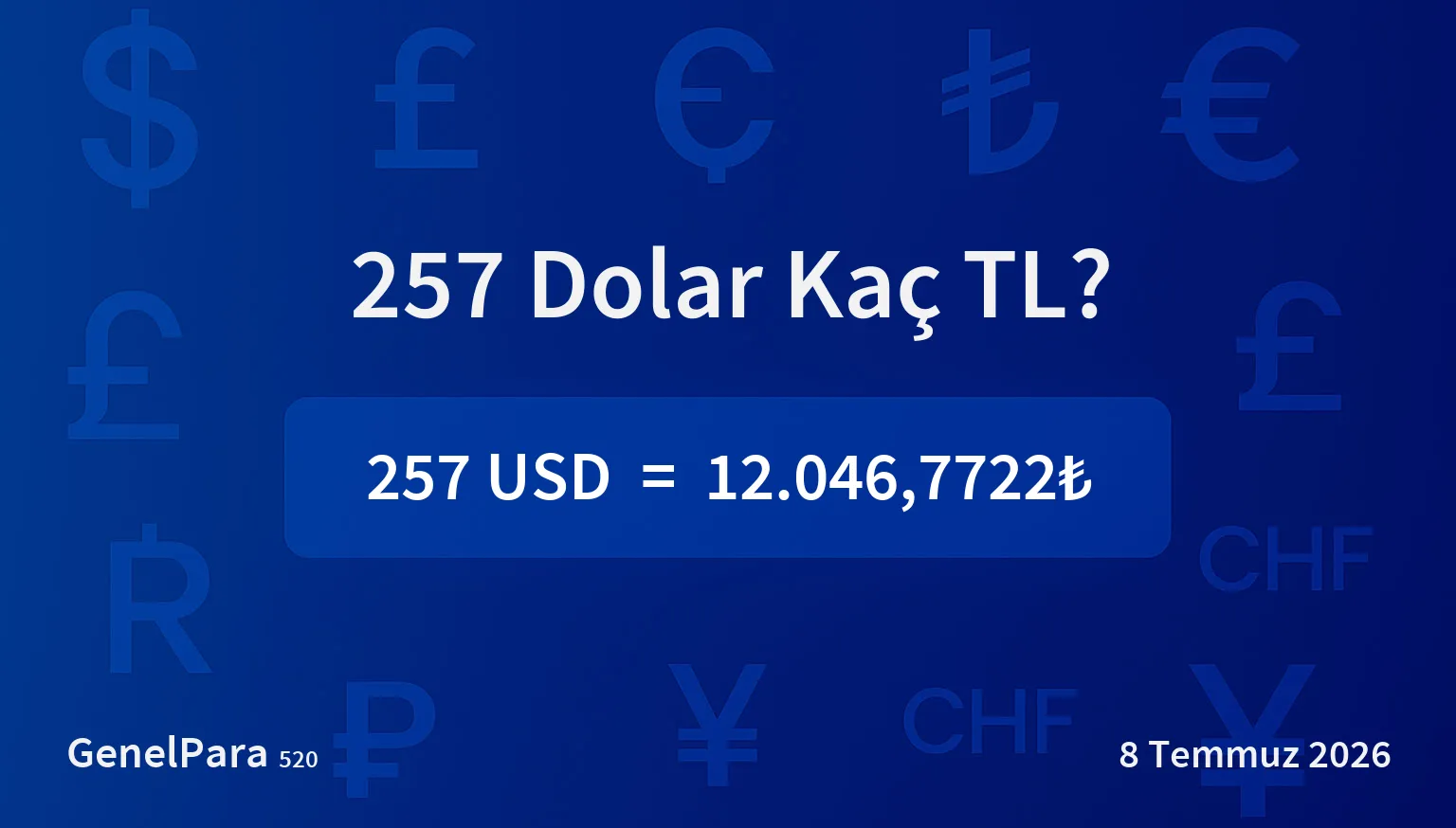 256.68 Dolar Kaç TL?