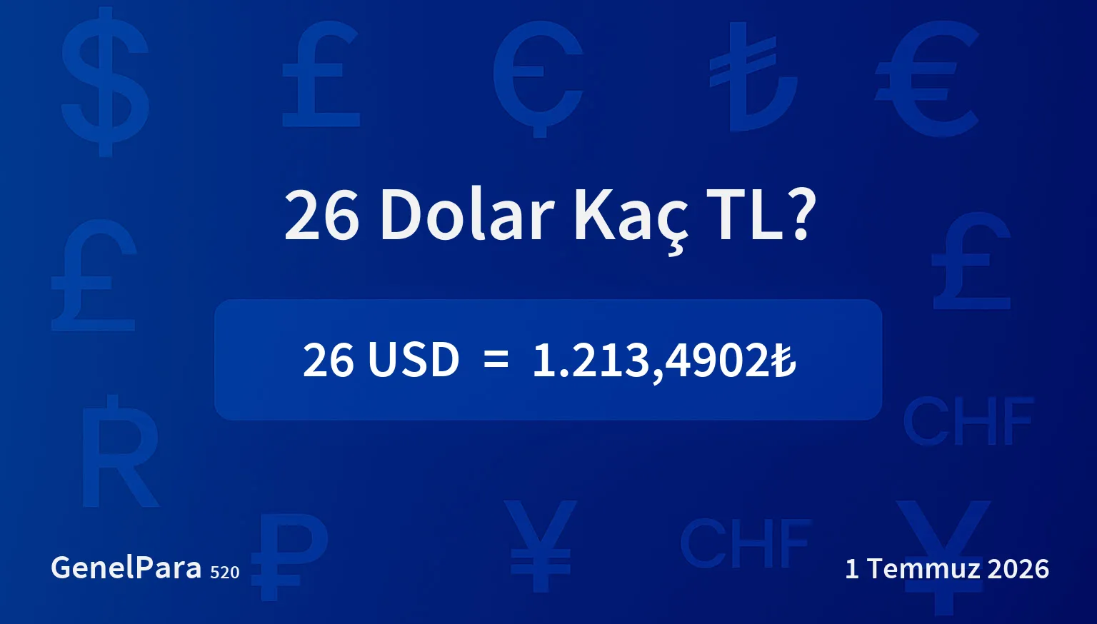 26 Dolar Kaç TL?