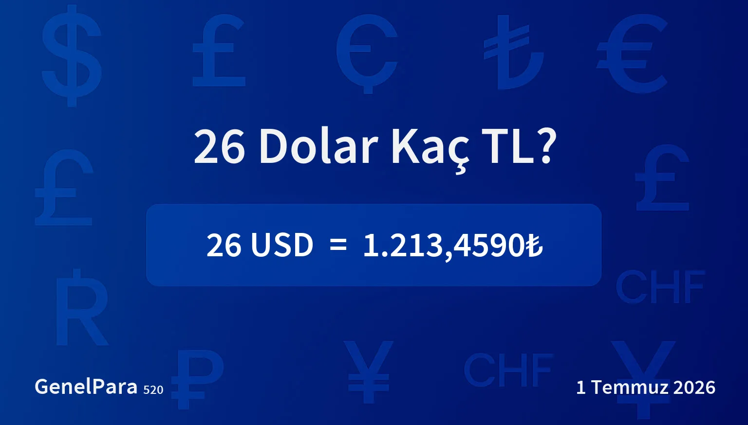 26 Dolar Kaç TL?