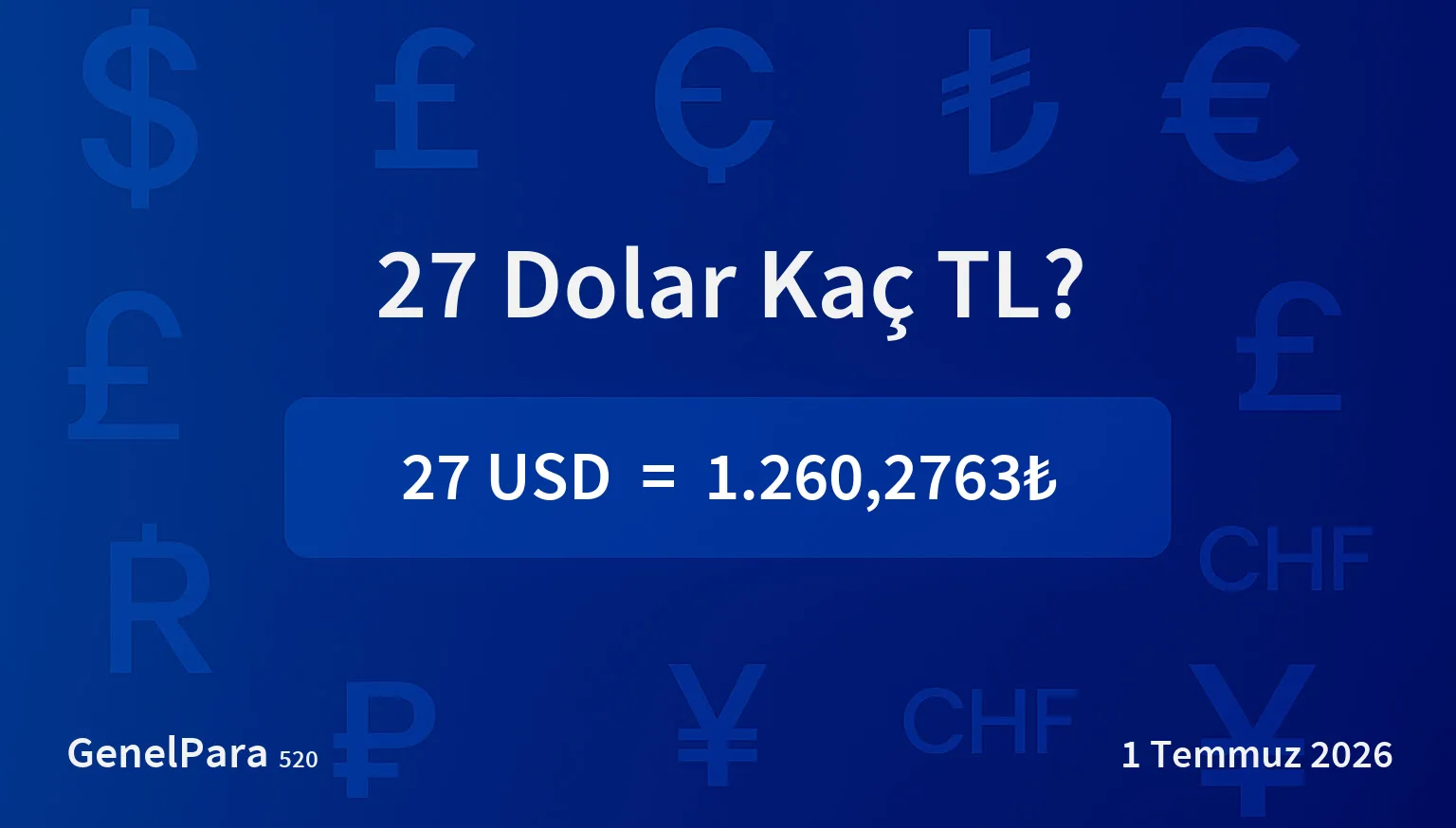 27 Dolar Kaç TL?