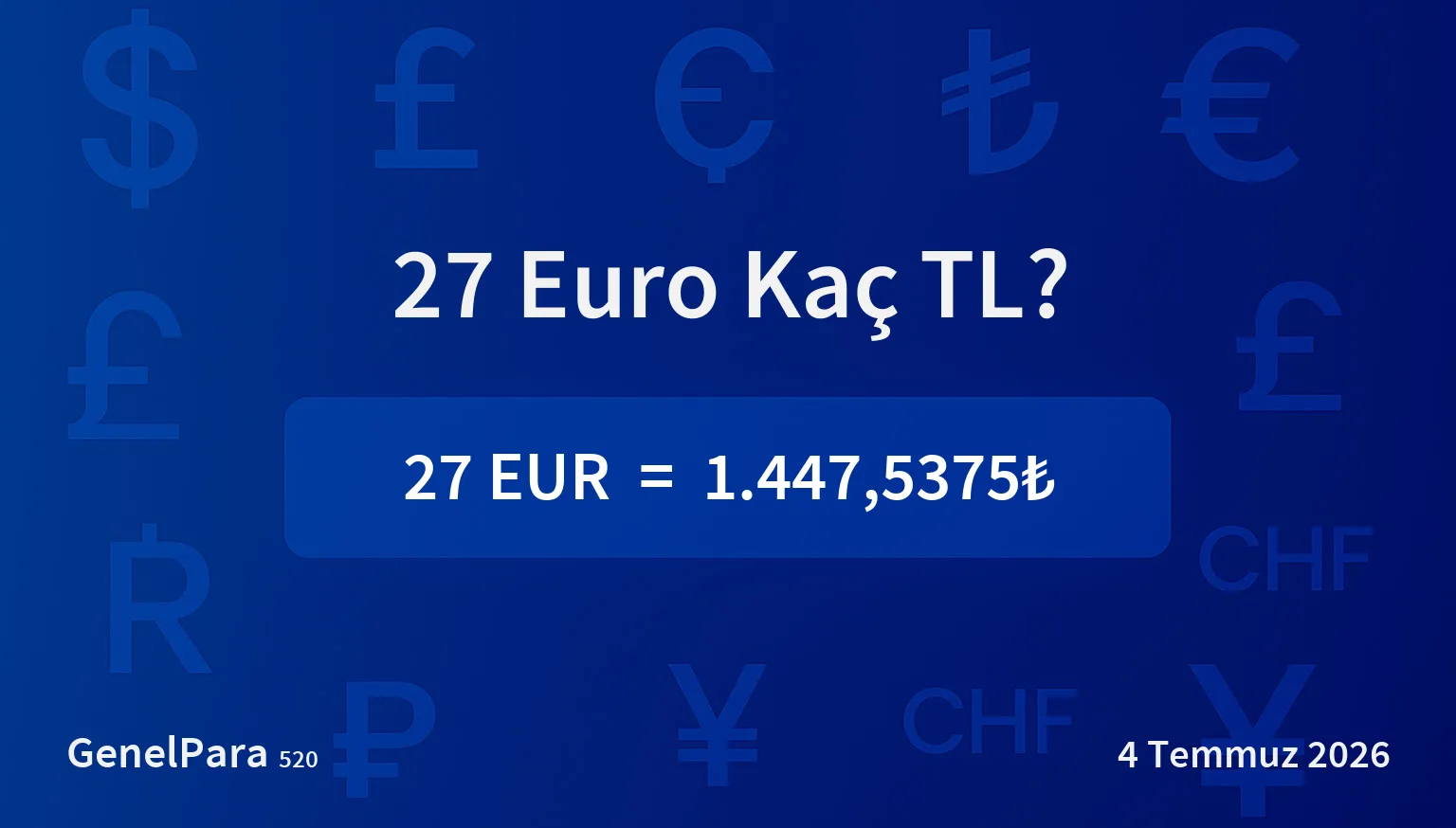 26.52 Euro Kaç TL?