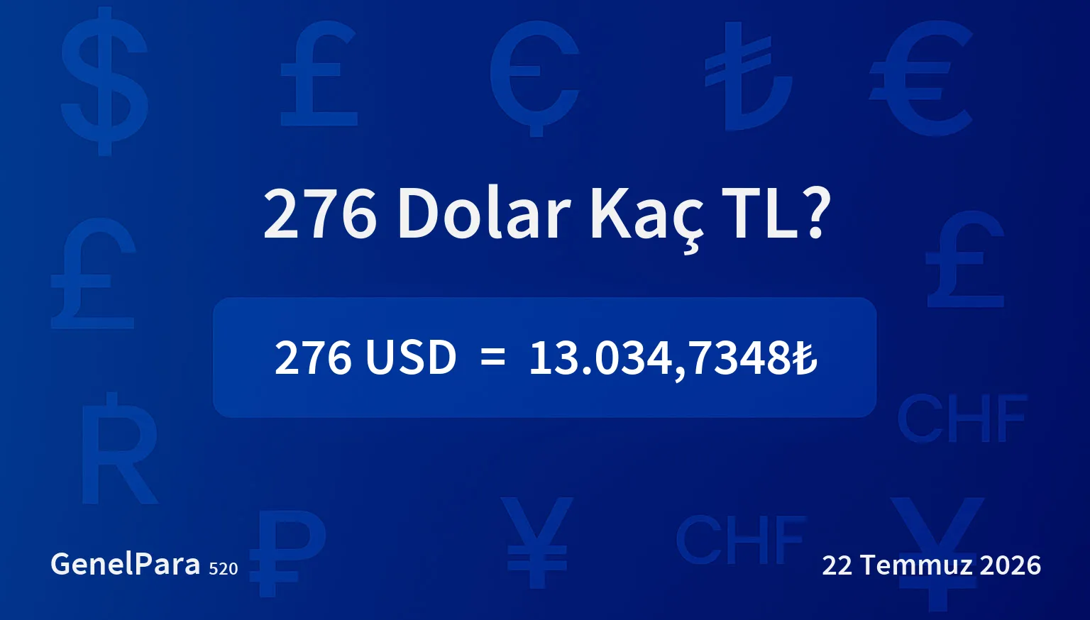 276.21 Dolar Kaç TL?