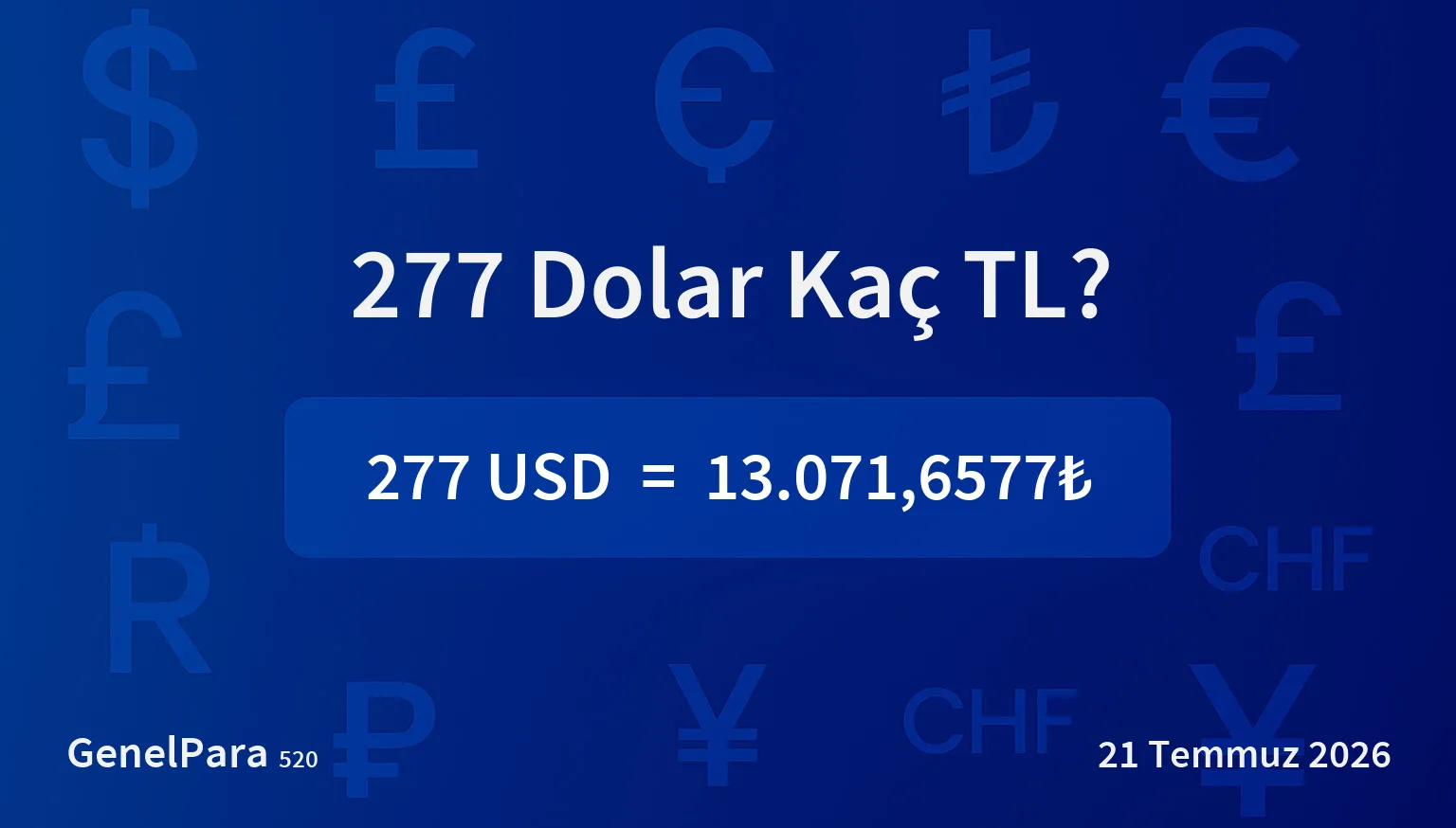 277.08 Dolar Kaç TL?