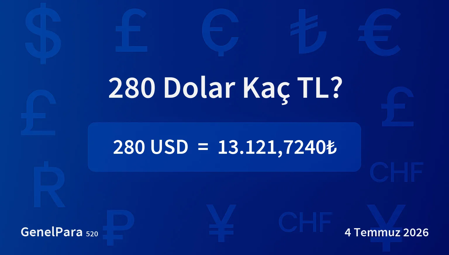 280.16 Dolar Kaç TL?