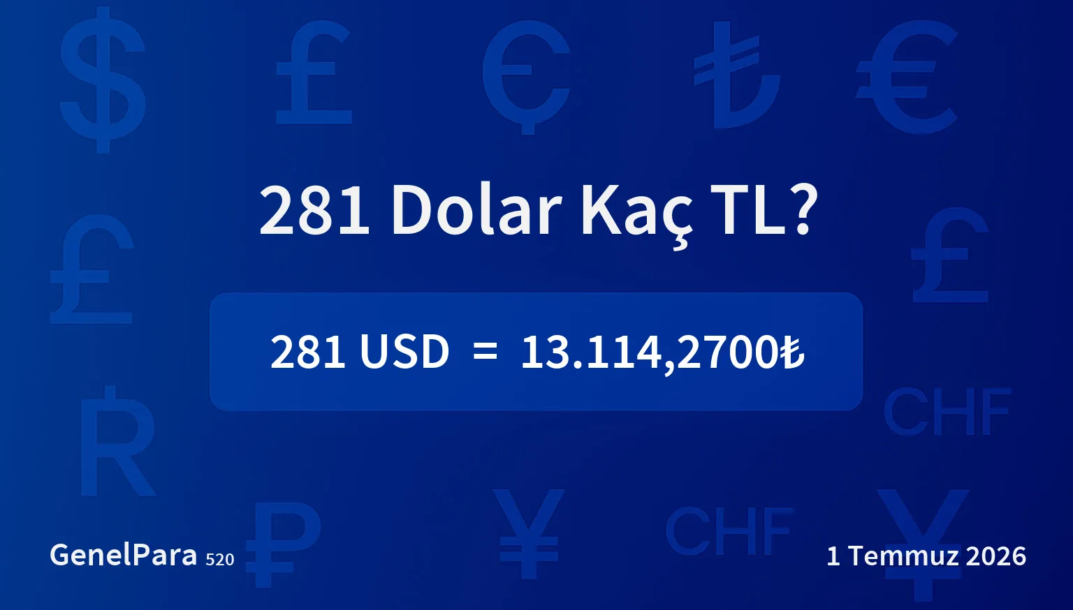280.92 Dolar Kaç TL?