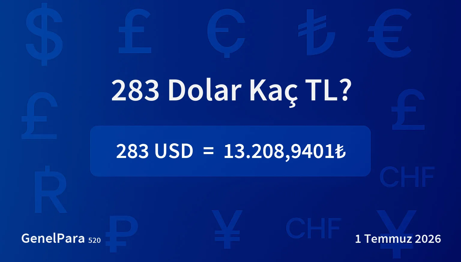 283 Dolar Kaç TL?