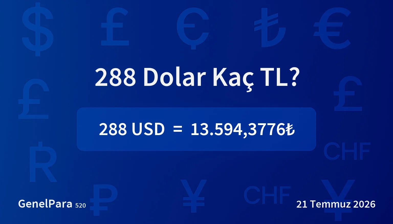 287.54 Dolar Kaç TL?