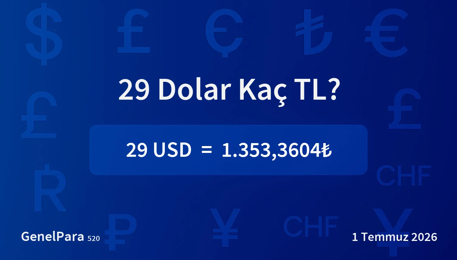 29 Dolar Kaç TL?
