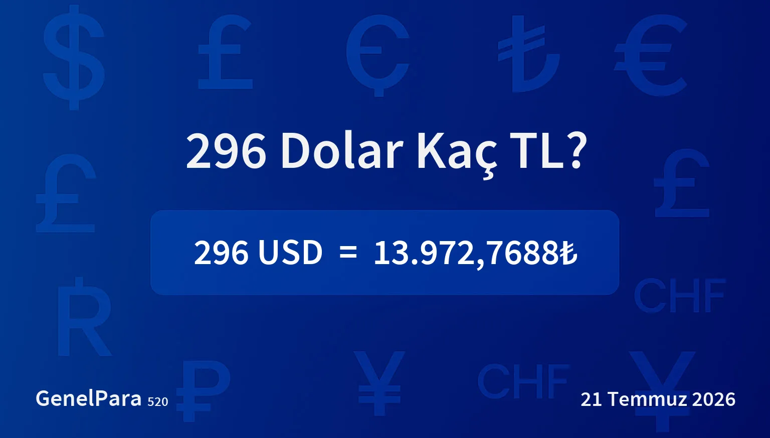 296.07 Dolar Kaç TL?