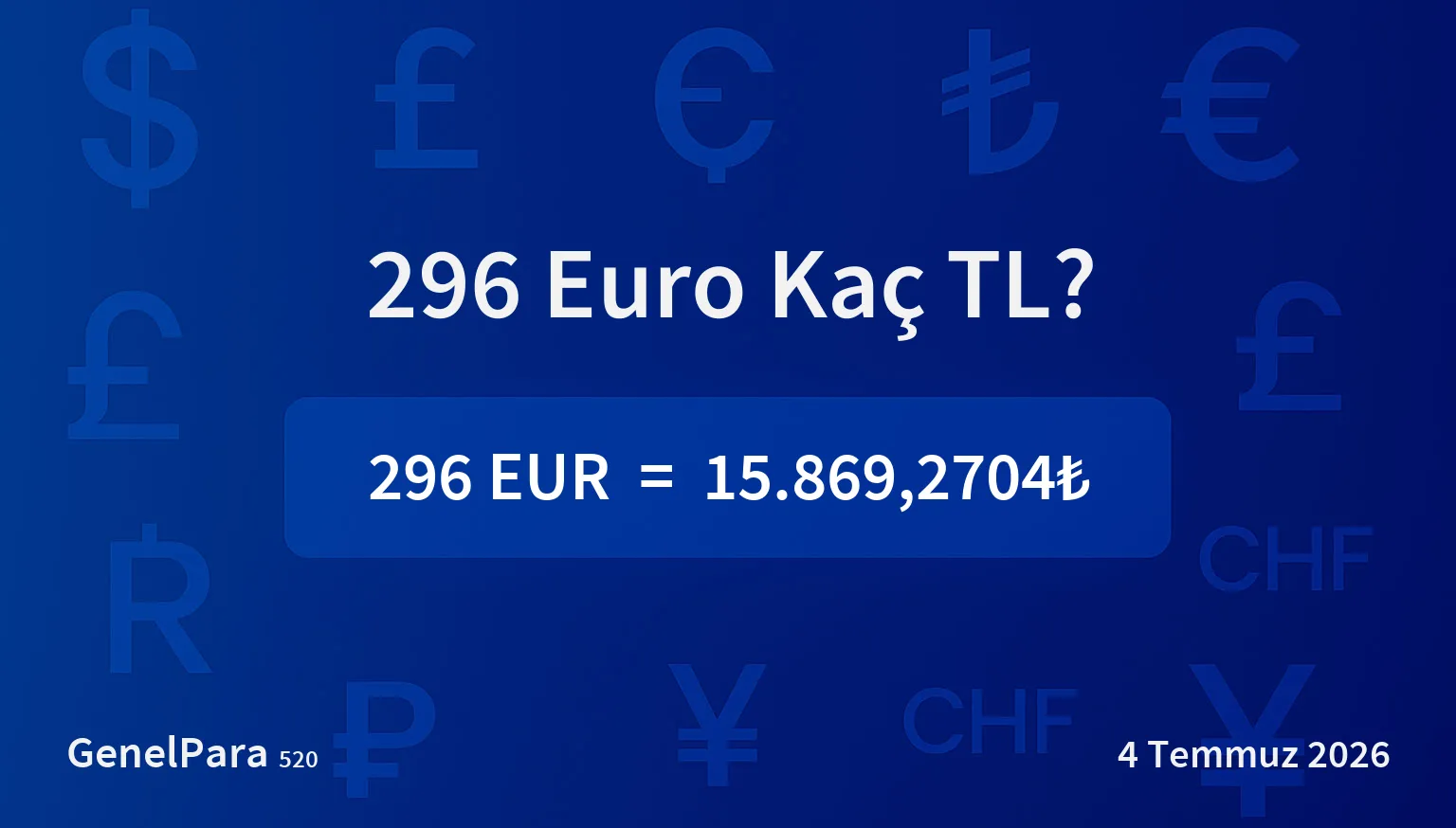 295.78 Euro Kaç TL?
