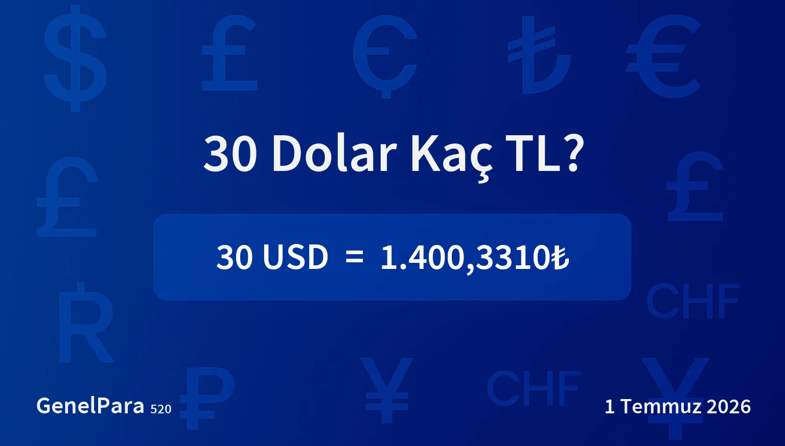 30 Dolar Kaç TL?