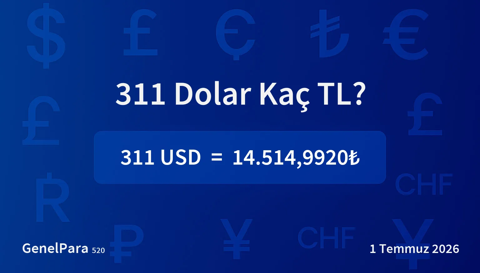 311.11 Dolar Kaç TL?