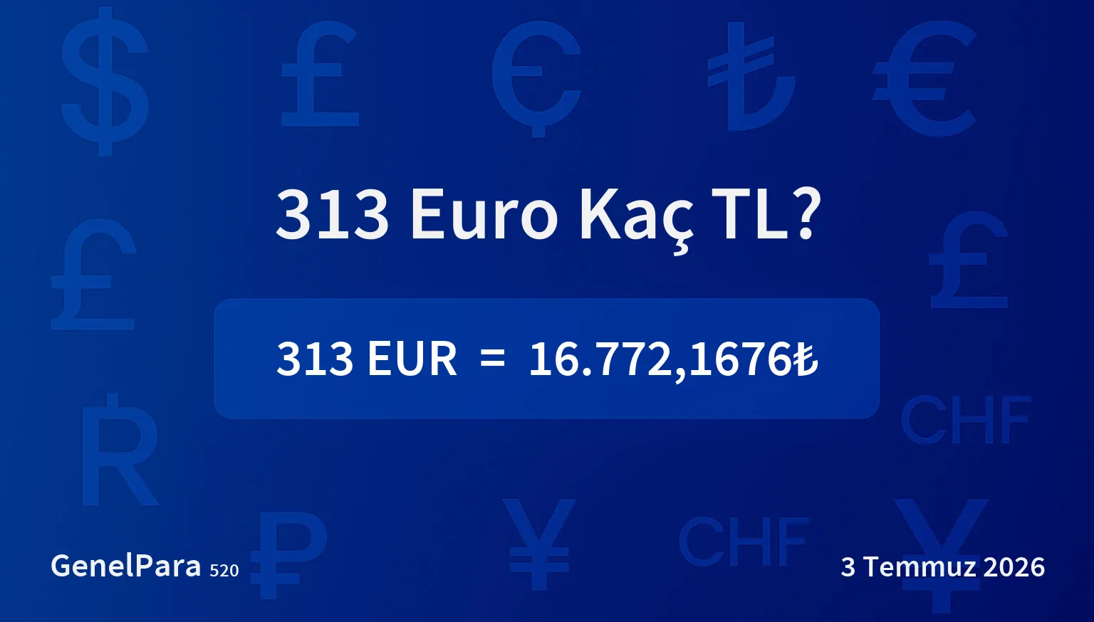 313 Euro Kaç TL?