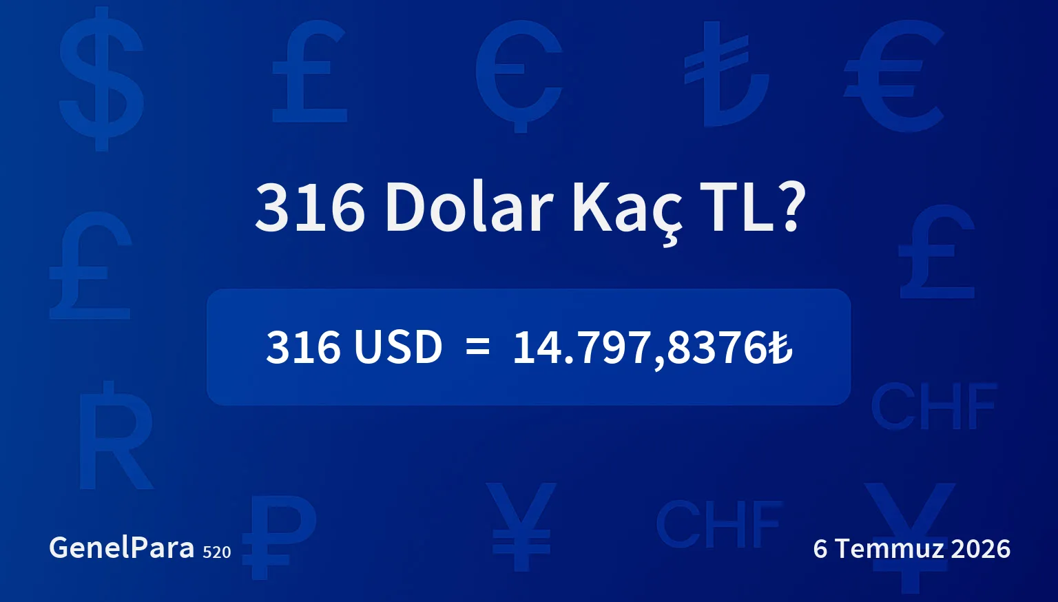 316.38 Dolar Kaç TL?