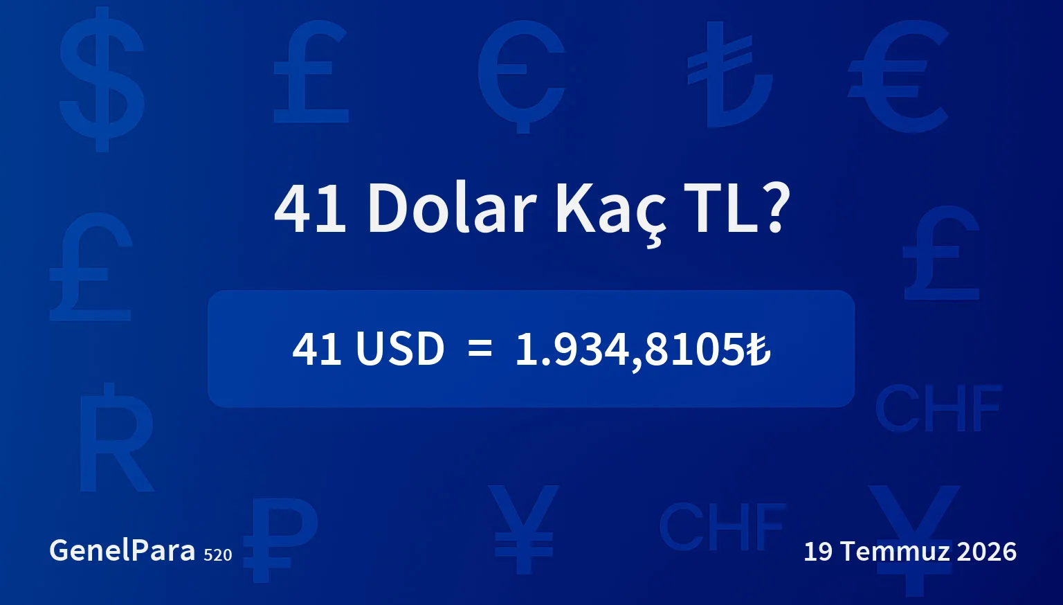 40.75 Dolar Kaç TL?