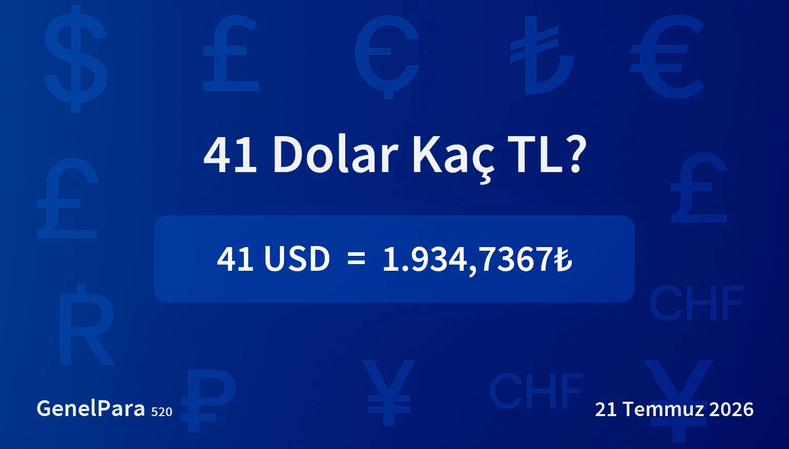 41.43 Dolar Kaç TL?