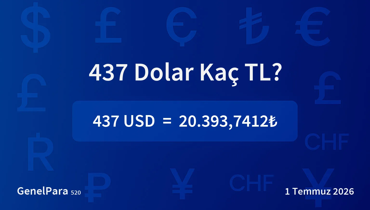 437.25 Dolar Kaç TL?