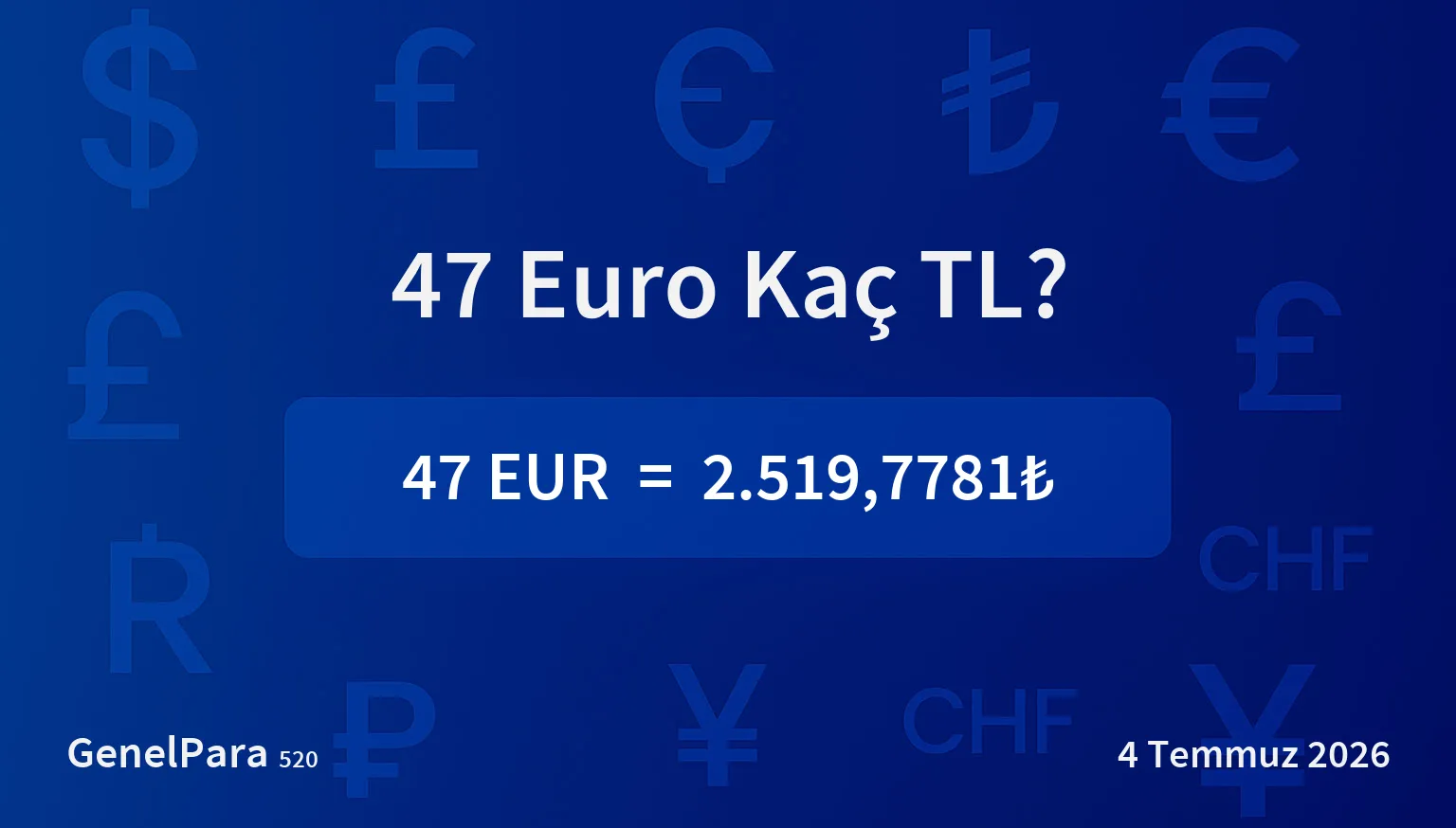 47.03 Euro Kaç TL?