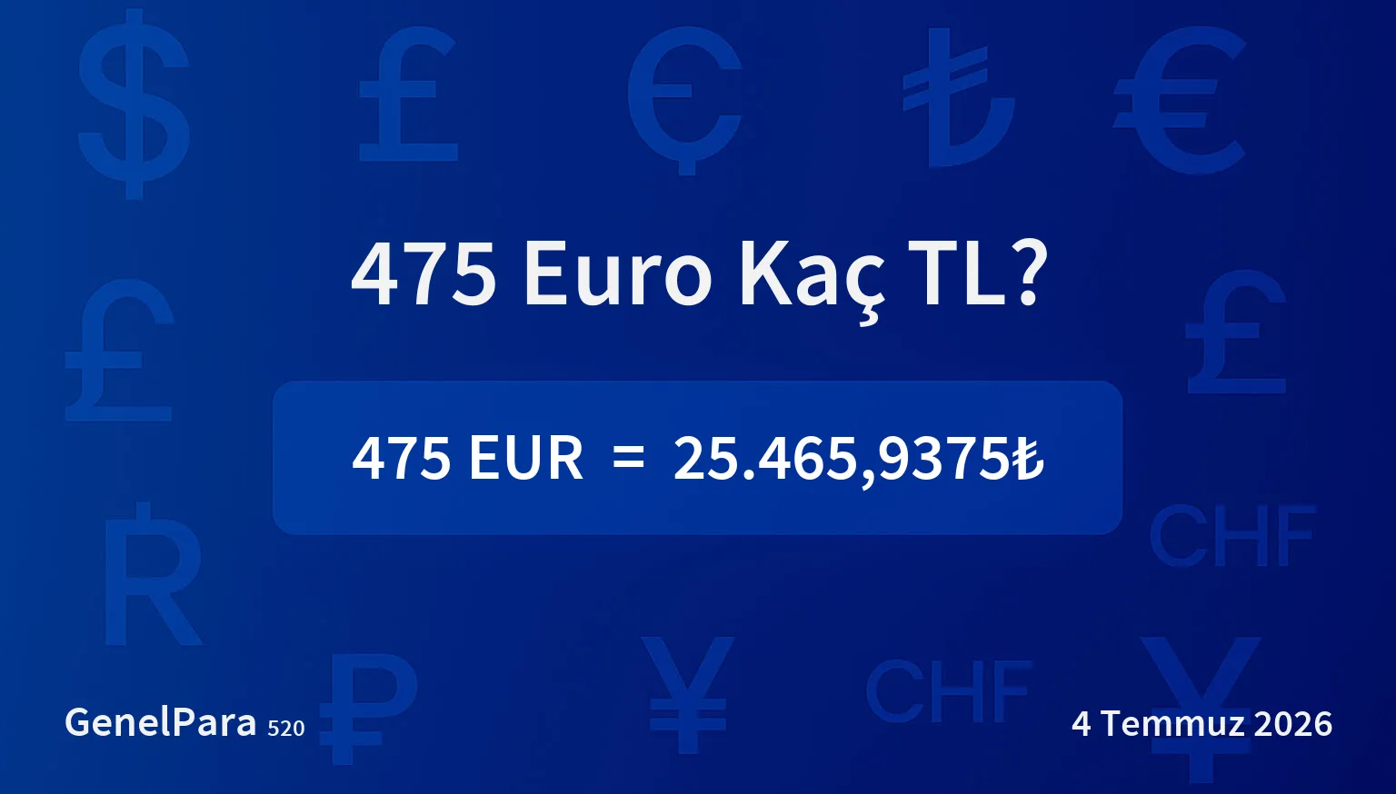 475.23 Euro Kaç TL?