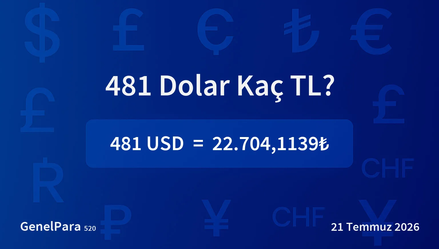 480.80 Dolar Kaç TL?