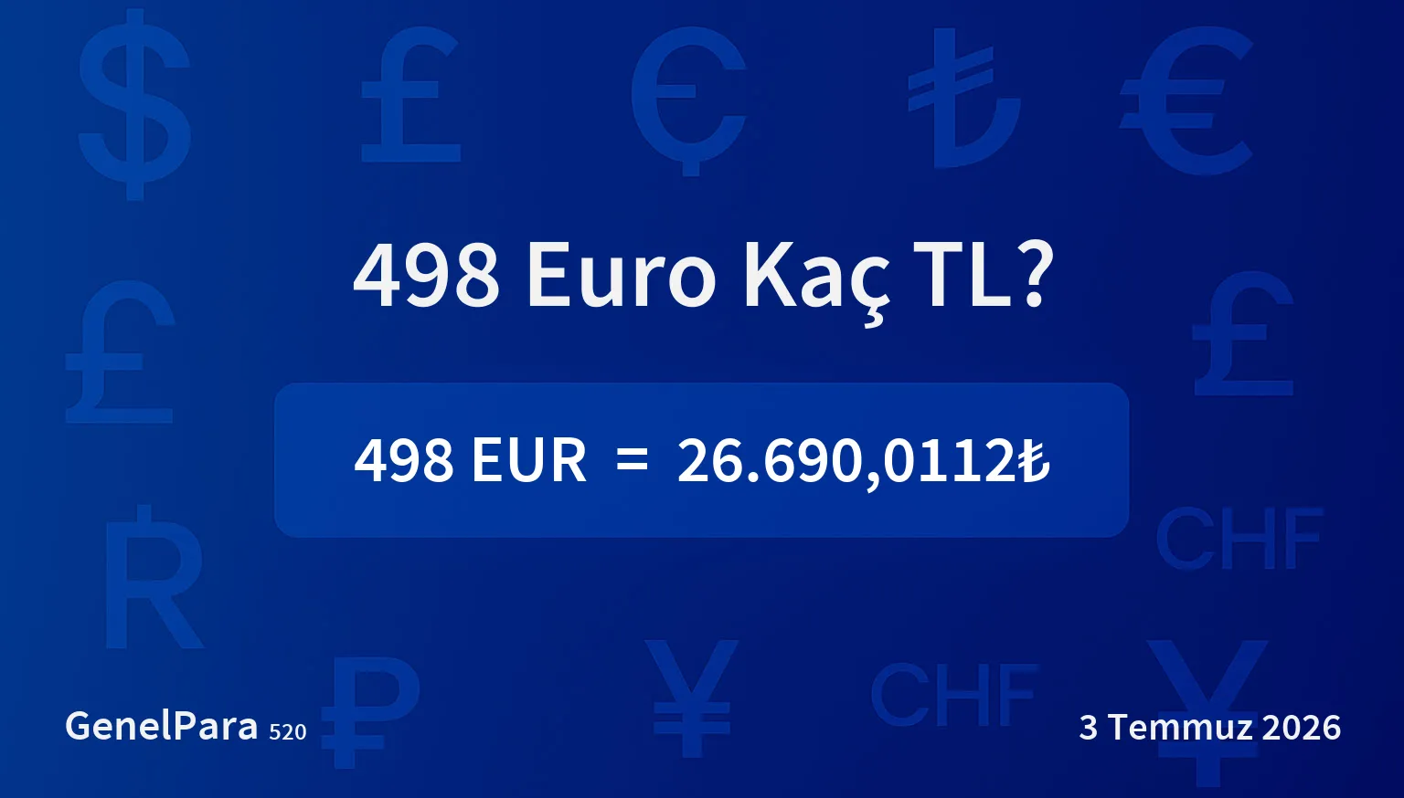 498.03 Euro Kaç TL?