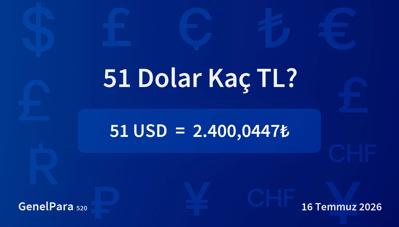 51.30 Dolar Kaç TL?