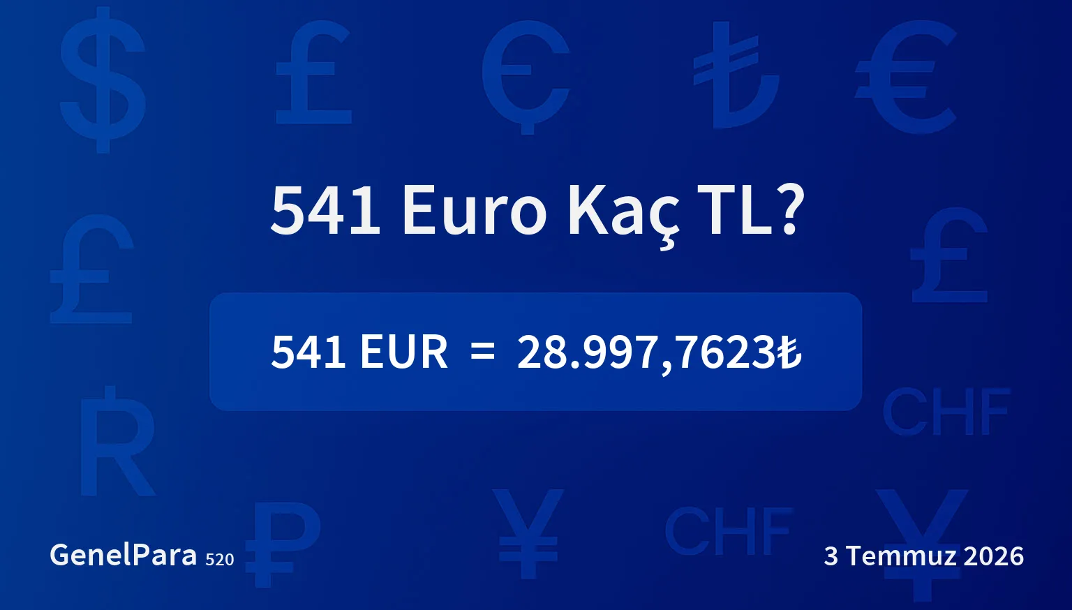 540.56 Euro Kaç TL?