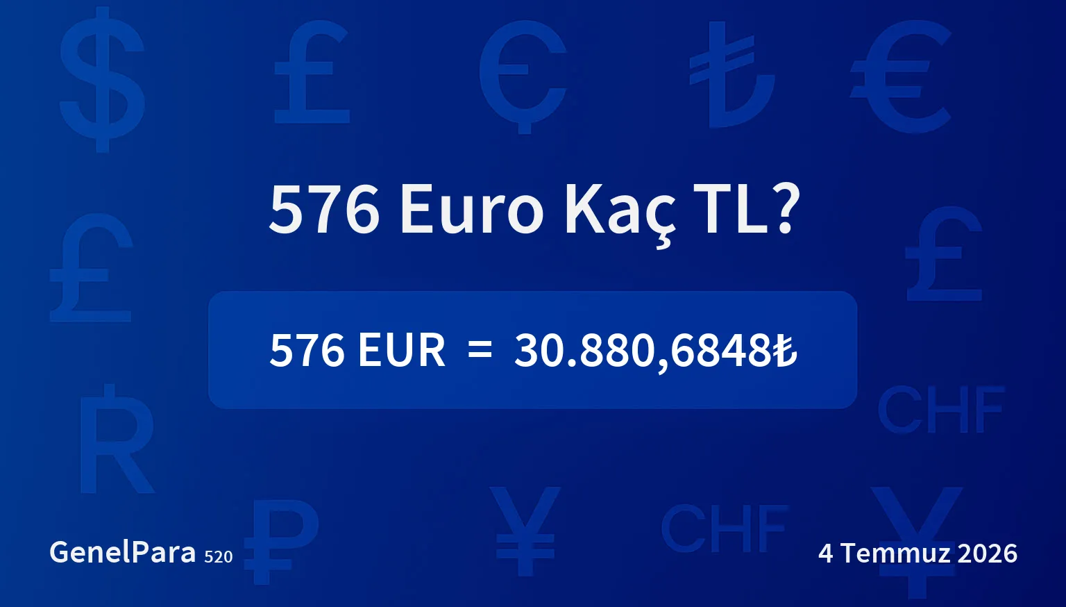 576 Euro Kaç TL?