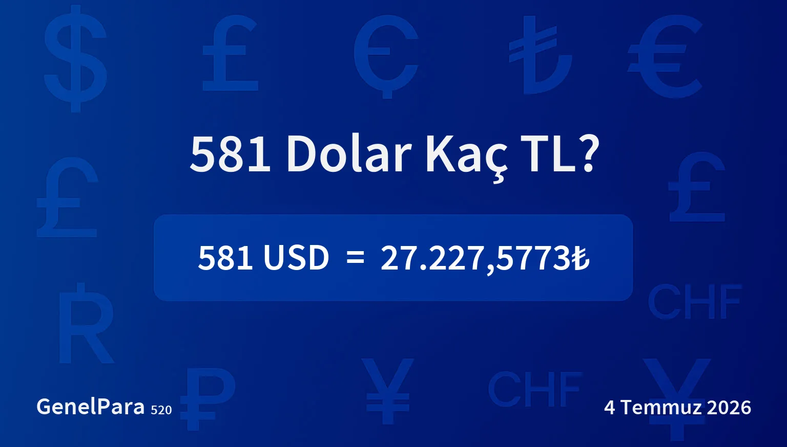 580.51 Dolar Kaç TL?