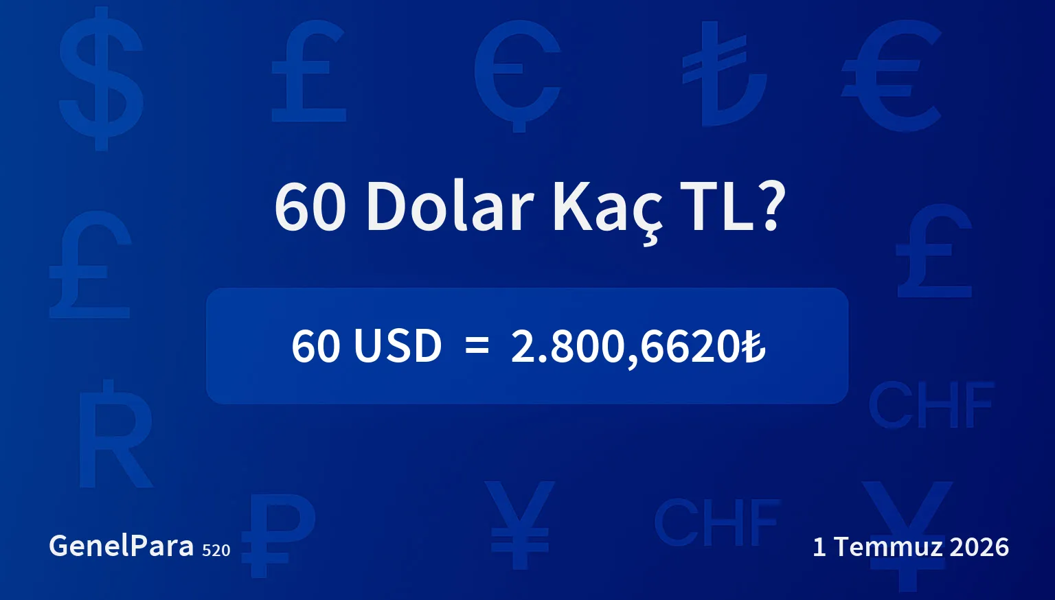 60 Dolar Kaç TL?