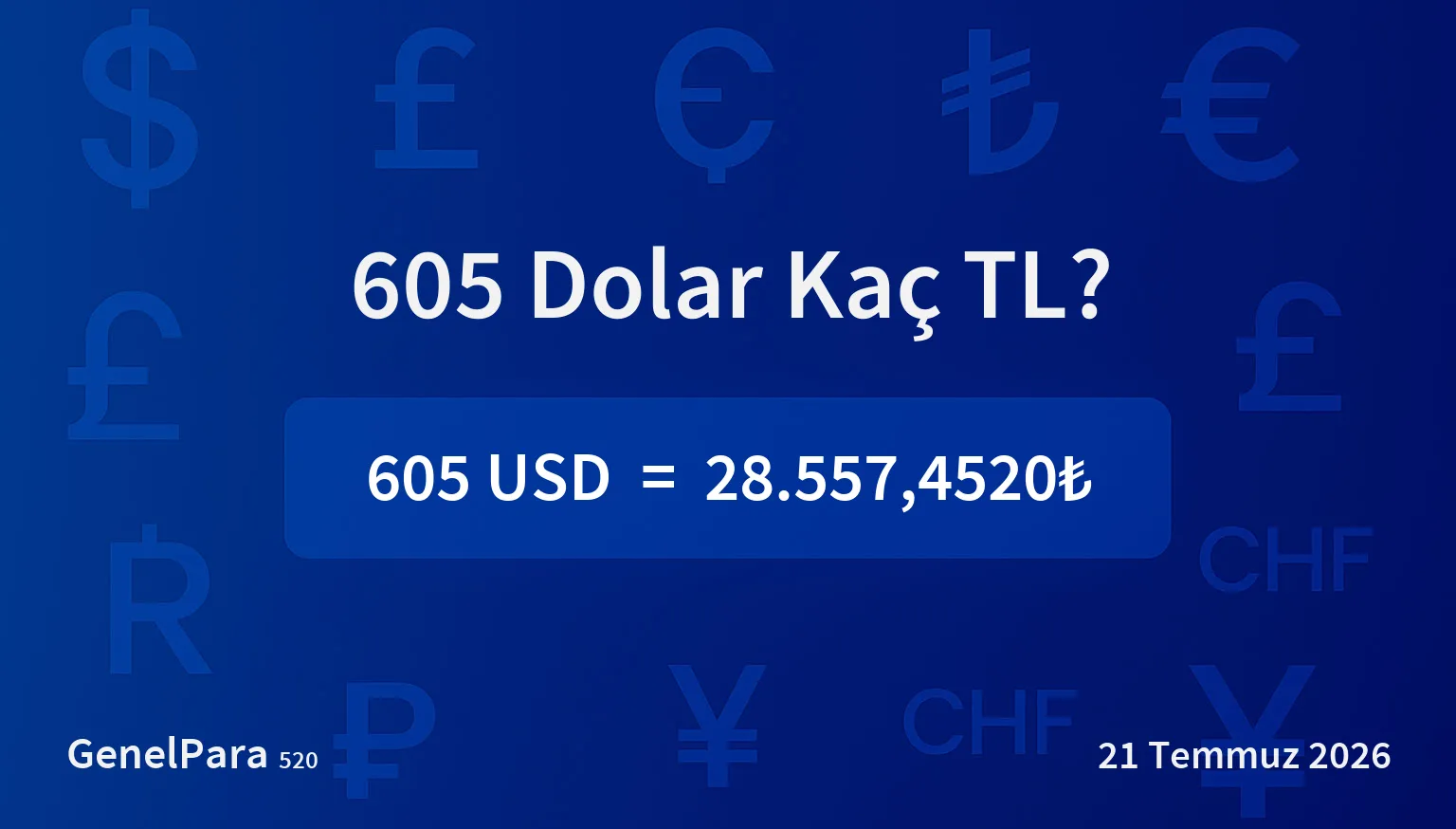605.15 Dolar Kaç TL?