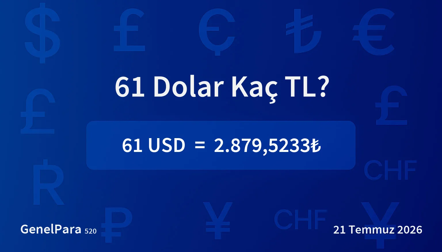 60.62 Dolar Kaç TL?