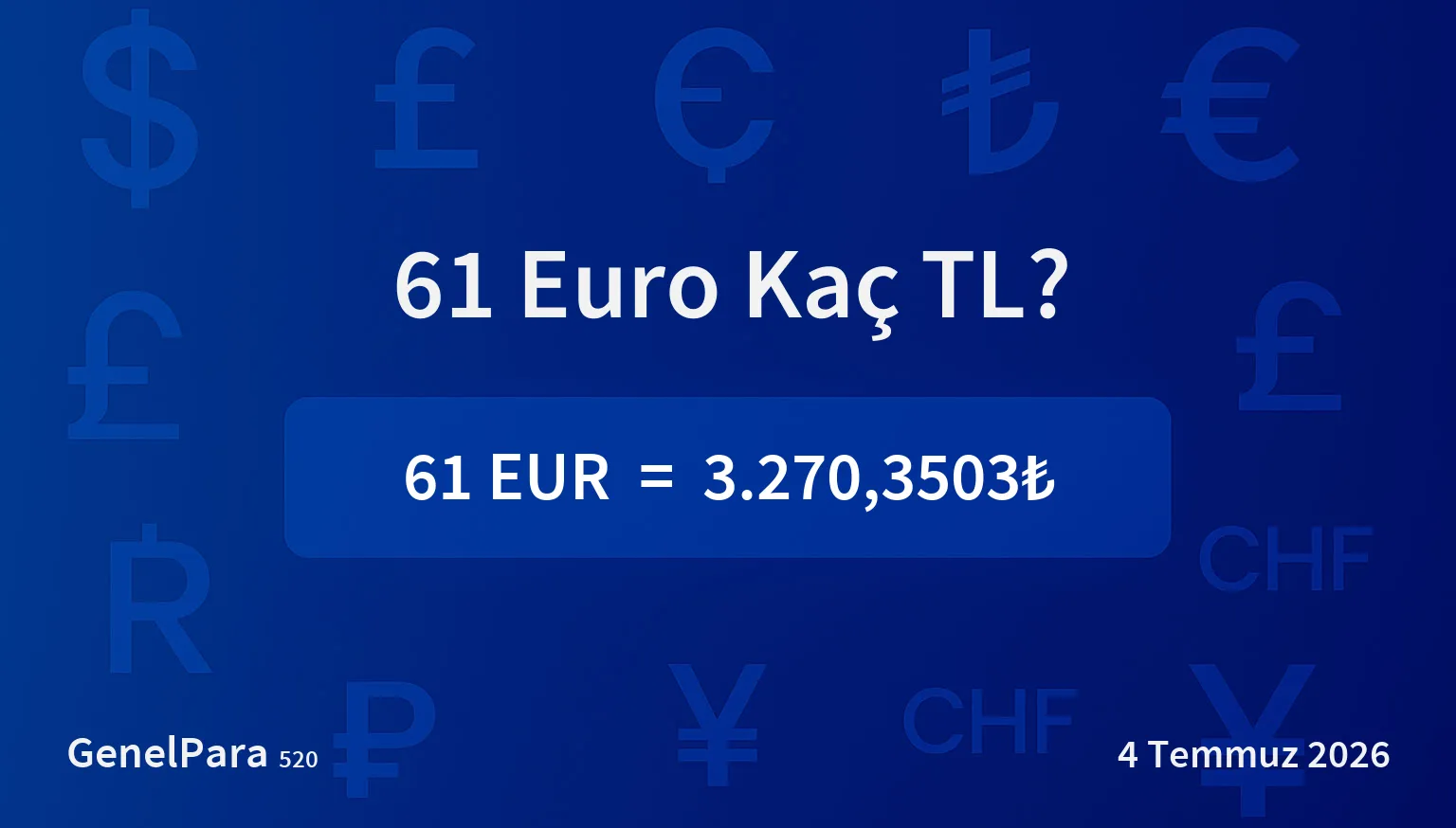 60.51 Euro Kaç TL?