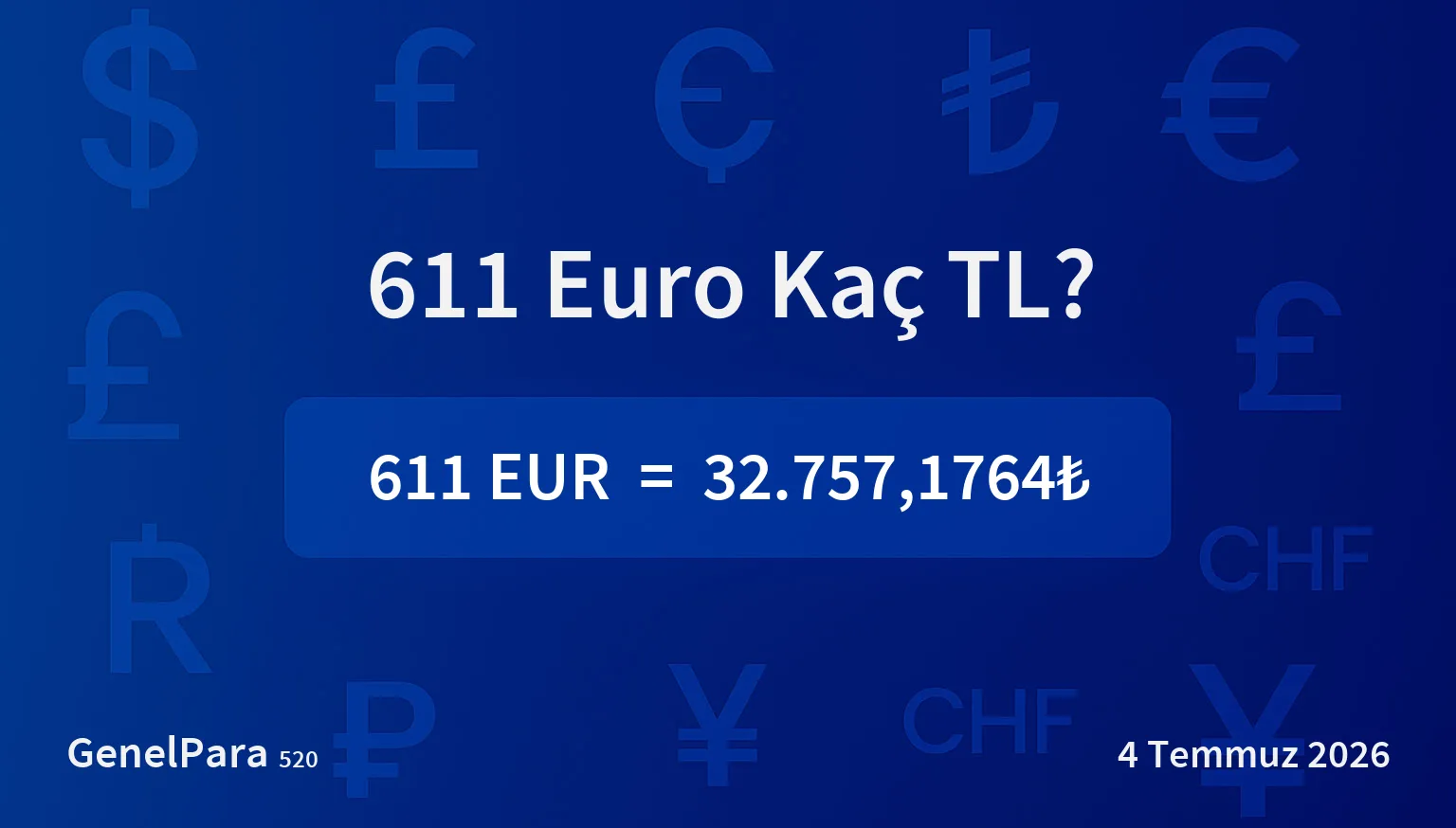 610.85 Euro Kaç TL?