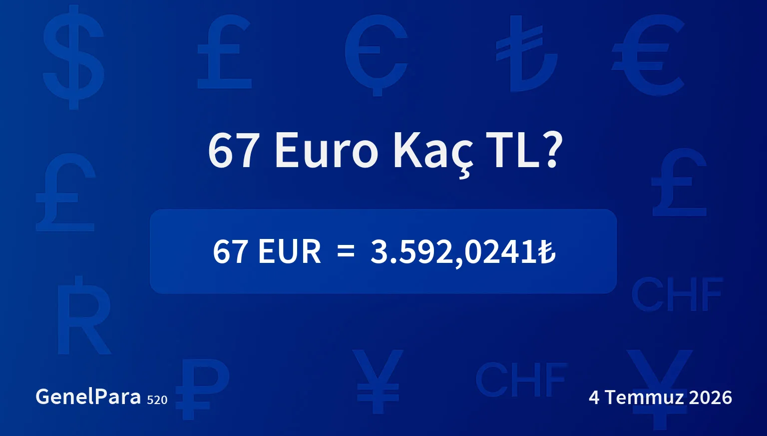 67.37 Euro Kaç TL?
