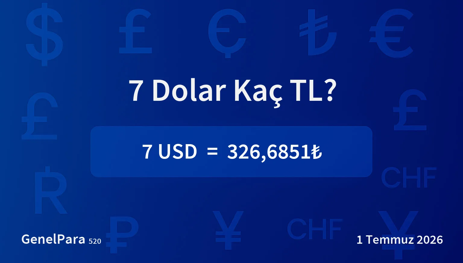 7.21 Dolar Kaç TL?