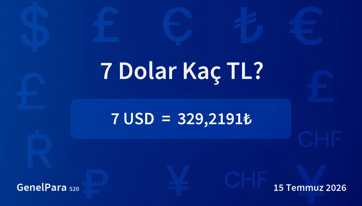 7.26 Dolar Kaç TL?