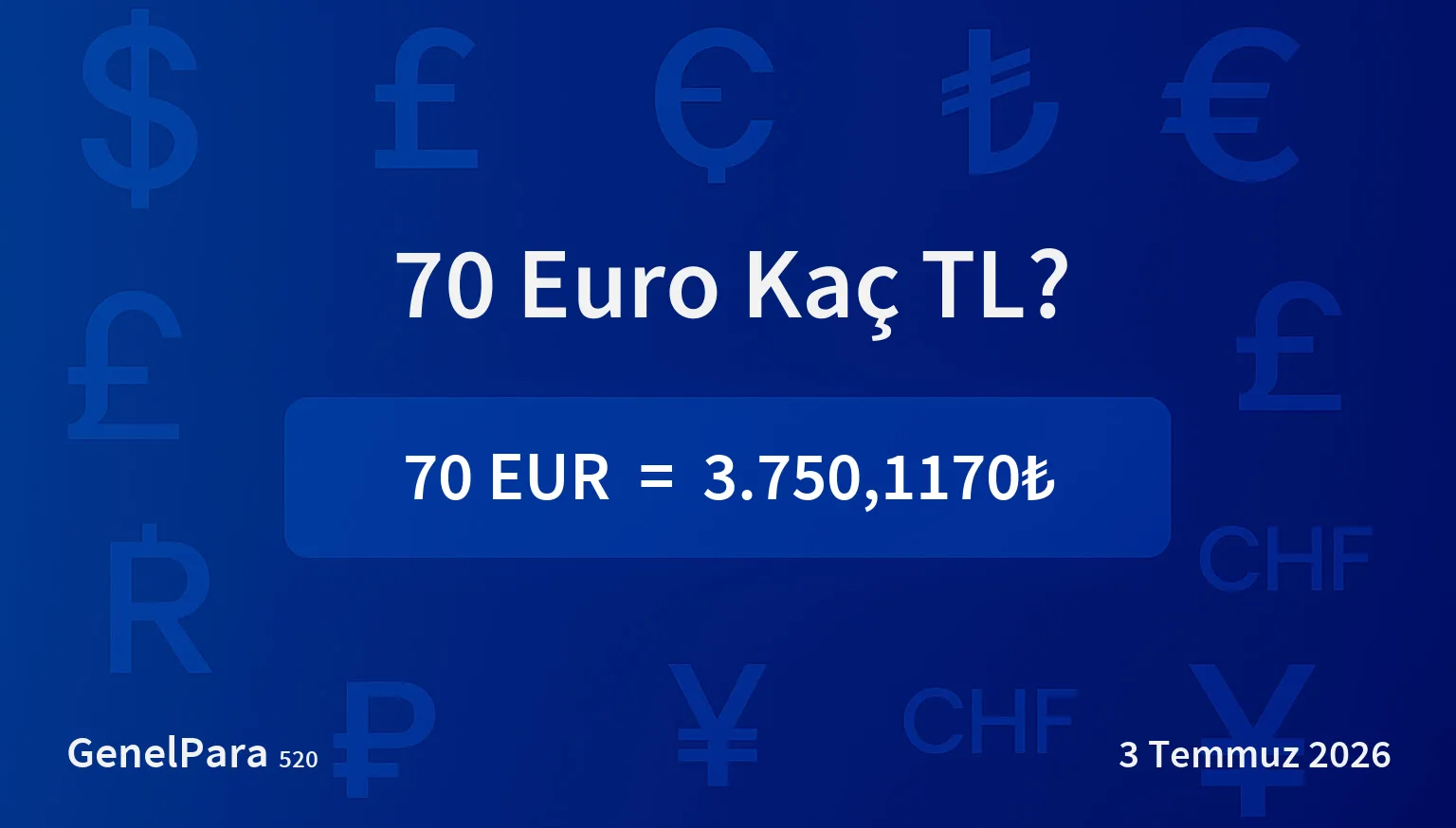 70 Euro Kaç TL?
