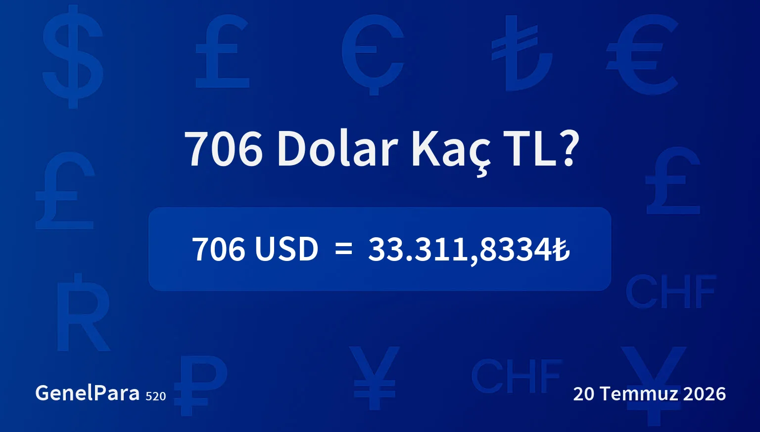 706.33 Dolar Kaç TL?