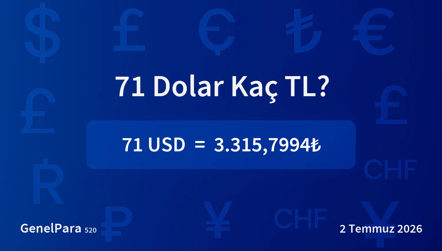 71 Dolar Kaç TL?