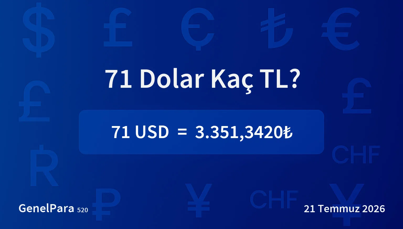 70.77 Dolar Kaç TL?