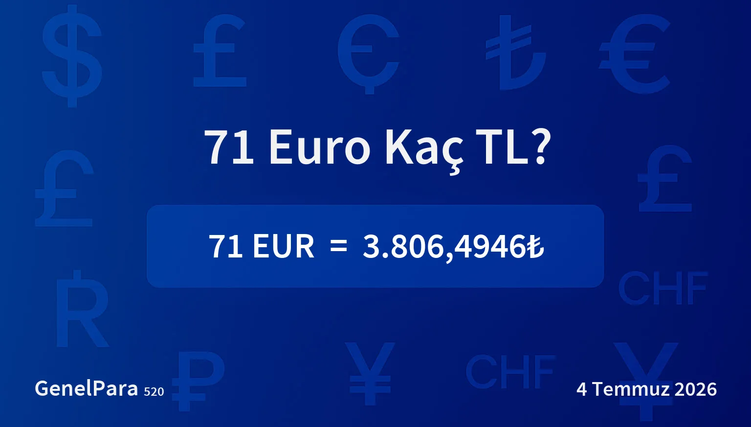 71.49 Euro Kaç TL?
