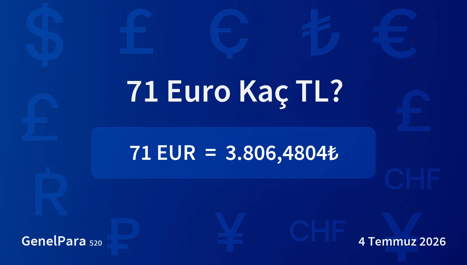 70.79 Euro Kaç TL?