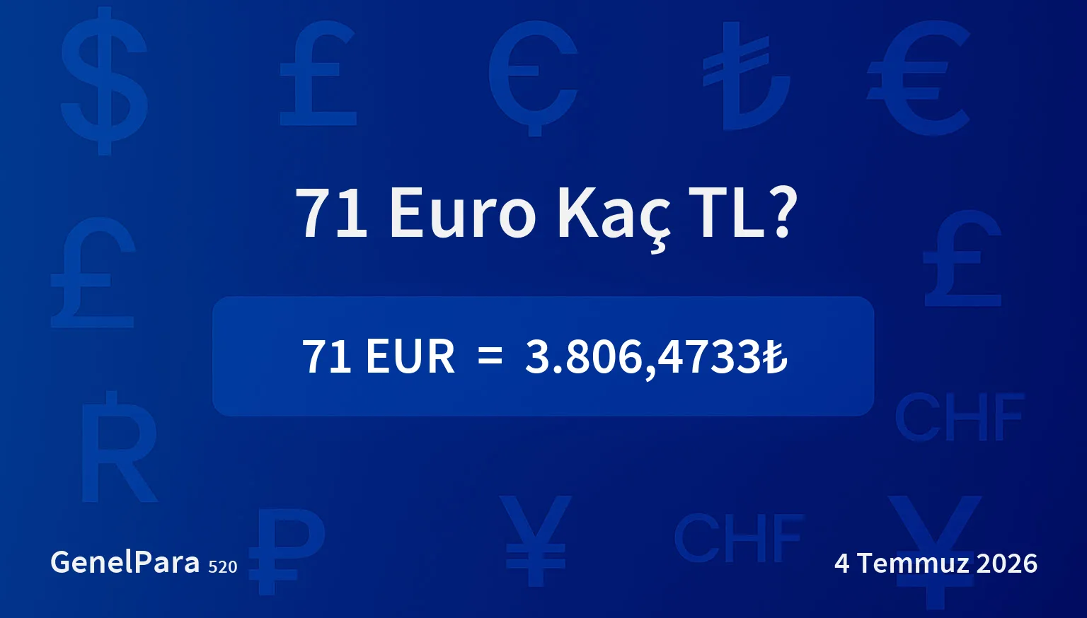 70.82 Euro Kaç TL?