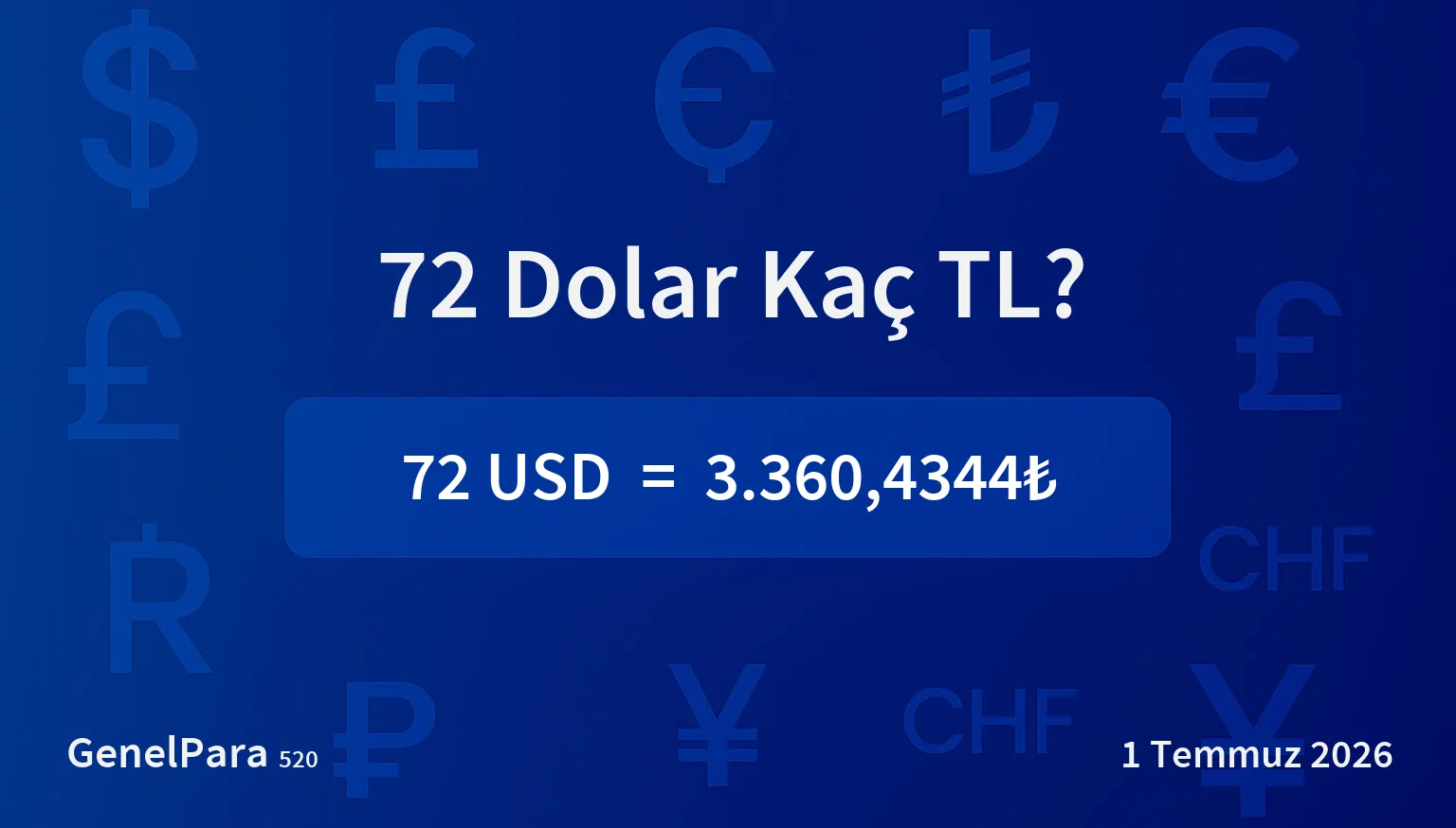 72 Dolar Kaç TL?