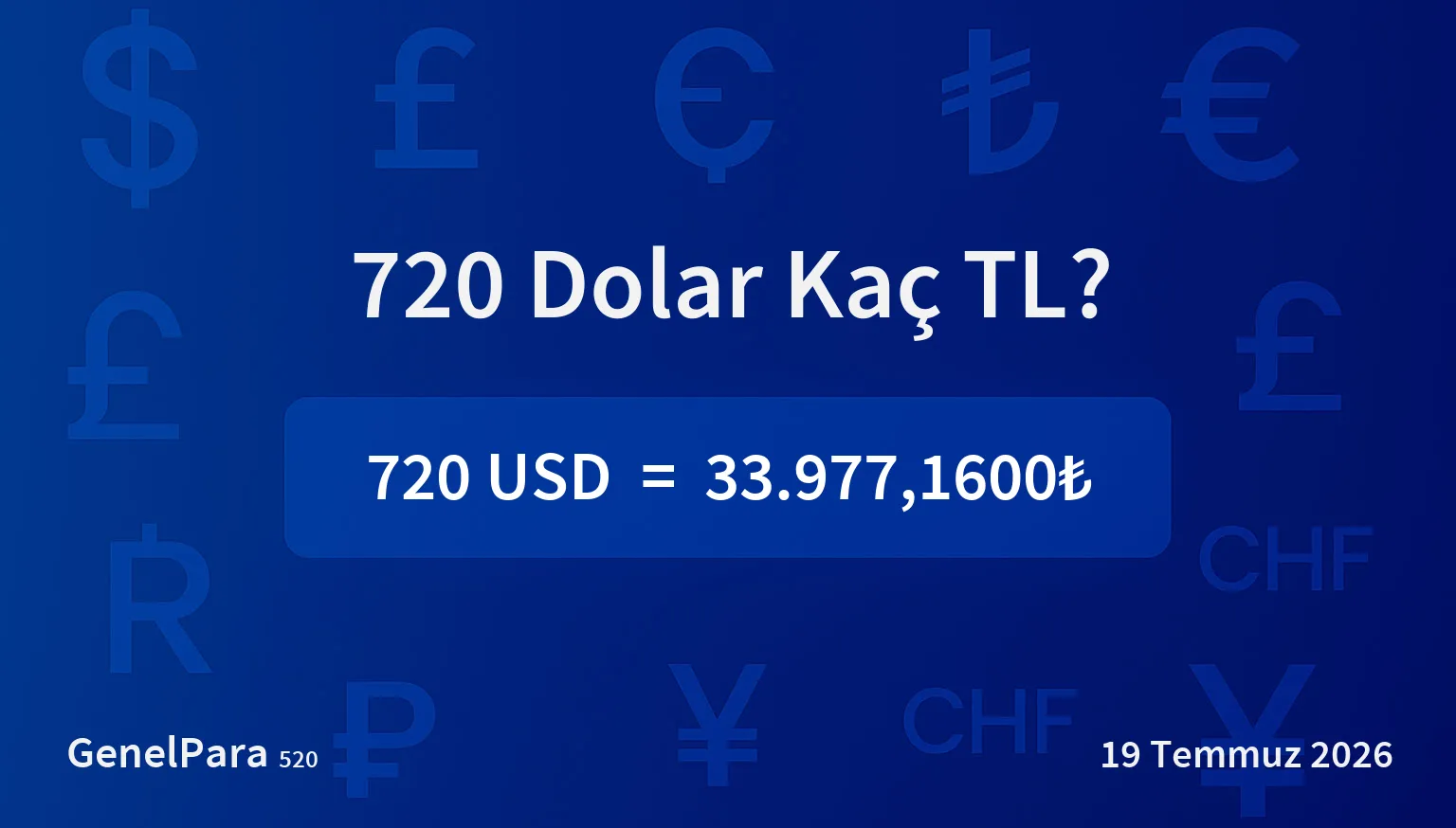 720 Dolar Kaç TL?
