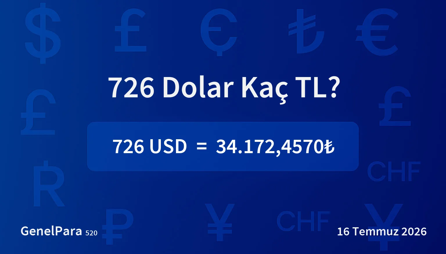 725.53 Dolar Kaç TL?