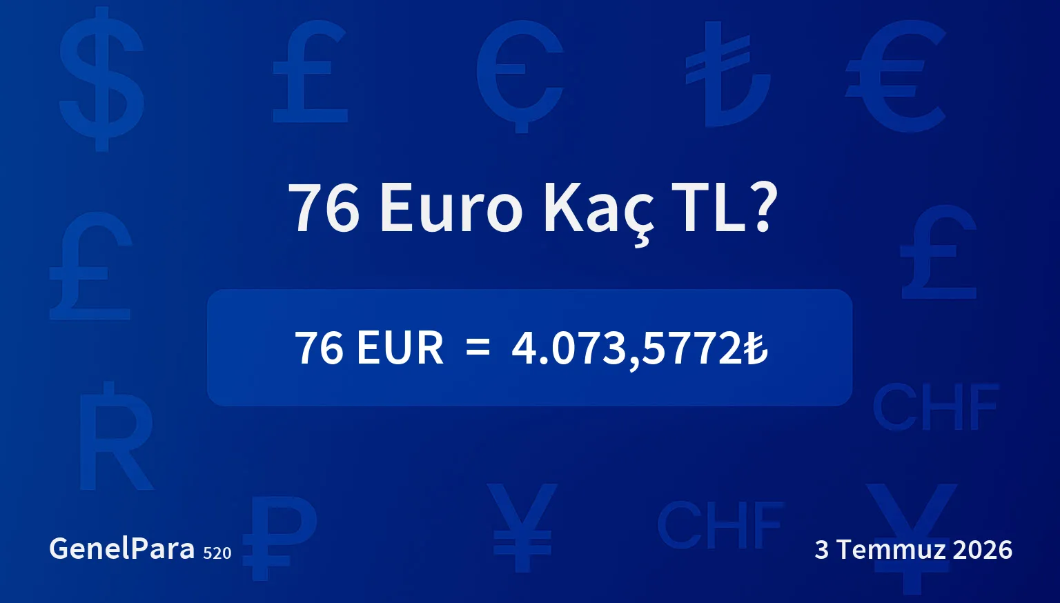 76.40 Euro Kaç TL?