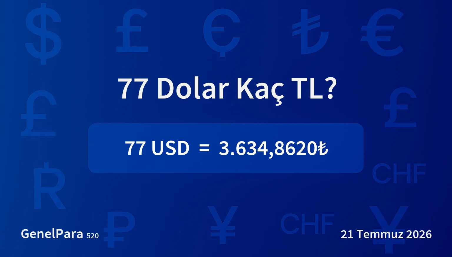 77.25 Dolar Kaç TL?
